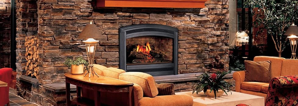 Gas fireplace in a living room